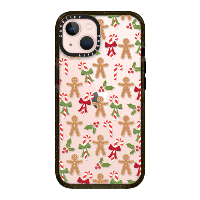 Marta Olga Klara x CASETiFY iPhone 13 ケース ブラック インパクトケース xmas gingerbread candy pattern