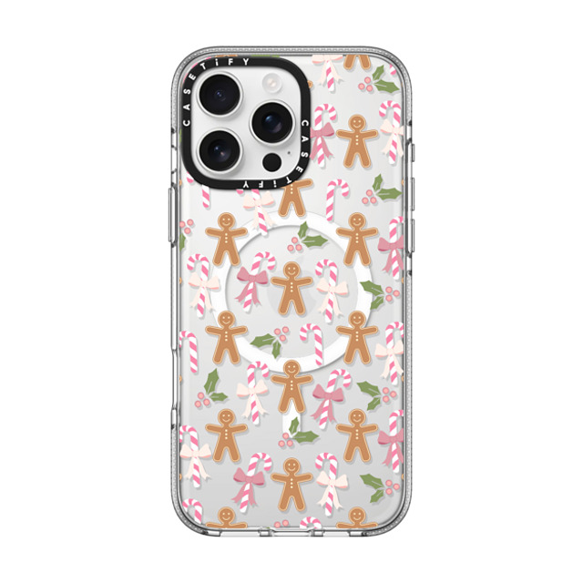 Marta Olga Klara x CASETiFY iPhone 16 Pro Max ケース クリア クリア ケース MagSafe対応 pink xmas / gingerbread candy pattern