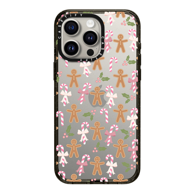 Marta Olga Klara x CASETiFY iPhone 15 Pro Max ケース ブラック インパクトケース pink xmas / gingerbread candy pattern