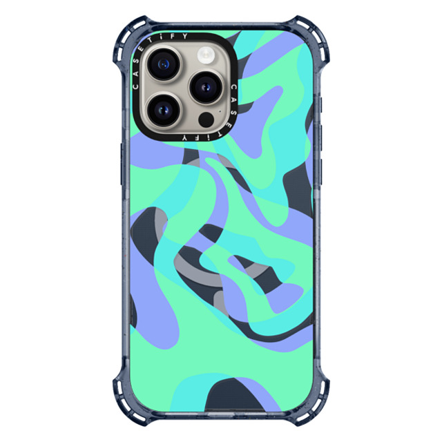 Marta Olga Klara x CASETiFY iPhone 15 Pro Max Case Classic Blue バウンスケース neon green retro zig zag Marta Olga Klara x CASETiFY iPhone 15 Pro Max Case Classic Blue バウンスケース neon green retro zig zag