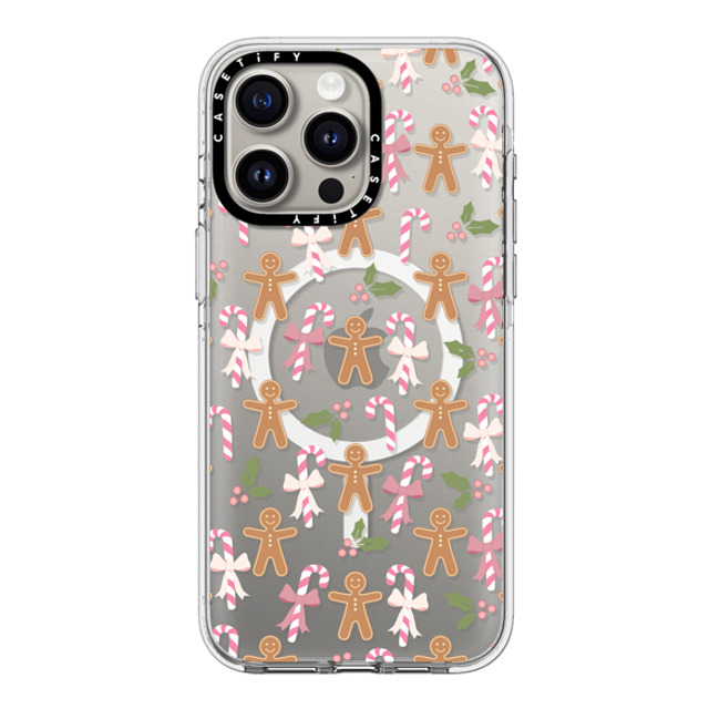 Marta Olga Klara x CASETiFY iPhone 15 Pro Max ケース クリア クリア ケース MagSafe対応 pink xmas / gingerbread candy pattern