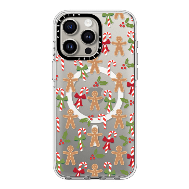 Marta Olga Klara x CASETiFY iPhone 15 Pro Max ケース クリア クリア ケース MagSafe対応 xmas gingerbread candy pattern