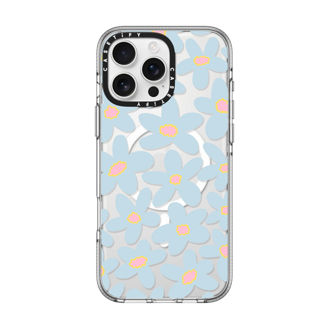 Marta Olga Klara x CASETiFY iPhone 16 Pro Max ケース クリア クリア ケース MagSafe対応 sixties Blue bold floral