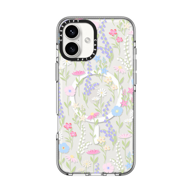 Marta Olga Klara x CASETiFY iPhone 16 Plus ケース クリア クリア ケース MagSafe対応 pink pastel cute floral