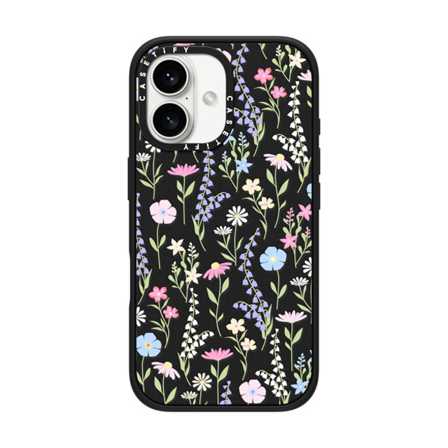 Marta Olga Klara x CASETiFY iPhone 16 ケース マットブラック インパクトケース MagSafe対応 pink pastel cute floral