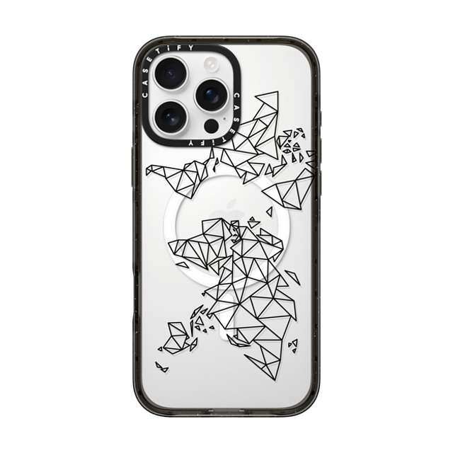 Marta Olga Klara x CASETiFY iPhone 16 Pro Max ケース ブラック インパクトケース MagSafe対応 Geometric map of the world (black polygon, low poly mesh geometry) Back to School Marta Olga Klara x CASETiFY iPhone 16 Pro Max ケース ブラック インパクトケース MagSafe対応 Geometric map of the world (black polygon, low poly mesh geometry) Back to School