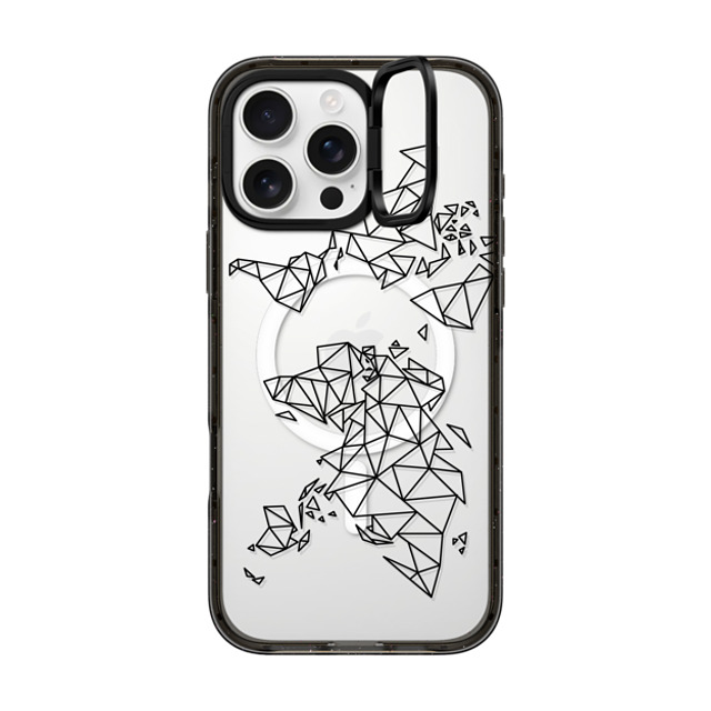 Marta Olga Klara x CASETiFY iPhone 16 Pro Max ケース ブラック インパクトリングスタンドケース MagSafe対応 Geometric map of the world (black polygon, low poly mesh geometry) Back to School Marta Olga Klara x CASETiFY iPhone 16 Pro Max ケース ブラック インパクトリングスタンドケース MagSafe対応 Geometric map of the world (black polygon, low poly mesh geometry) Back to School