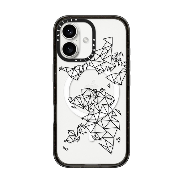 Marta Olga Klara x CASETiFY iPhone 16 ケース ブラック インパクトケース MagSafe対応 Geometric map of the world (black polygon, low poly mesh geometry) Back to School Marta Olga Klara x CASETiFY iPhone 16 ケース ブラック インパクトケース MagSafe対応 Geometric map of the world (black polygon, low poly mesh geometry) Back to School