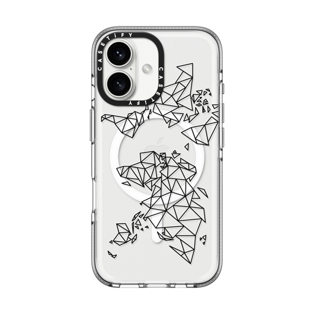 Marta Olga Klara x CASETiFY iPhone 16 ケース クリア クリア ケース MagSafe対応 Geometric map of the world (black polygon, low poly mesh geometry) Back to School Marta Olga Klara x CASETiFY iPhone 16 ケース クリア クリア ケース MagSafe対応 Geometric map of the world (black polygon, low poly mesh geometry) Back to School