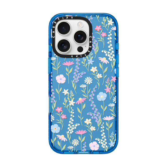 Marta Olga Klara x CASETiFY iPhone 16 Pro ケース スカイブルー インパクトケース pink pastel cute floral