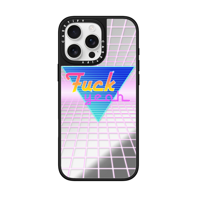 Marta Olga Klara x CASETiFY iPhone 16 Pro Max ケース Silver on Black ミラーケース MagSafe対応 eighties Fuck Yeah / it was acceptable in the 80's Back to School Marta Olga Klara x CASETiFY iPhone 16 Pro Max ケース Silver on Black ミラーケース MagSafe対応 eighties Fuck Yeah / it was acceptable in the 80's Back to School