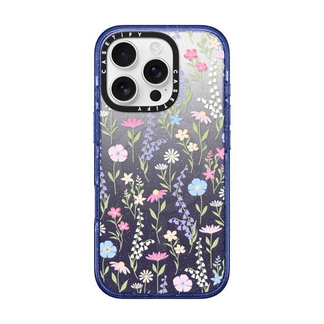 Marta Olga Klara x CASETiFY iPhone 16 Pro Case Glitter Indigo Impact Case MagSafe Compatible pink pastel cute floral Marta Olga Klara x CASETiFY iPhone 16 Pro Case Glitter Indigo Impact Case MagSafe Compatible pink pastel cute floral