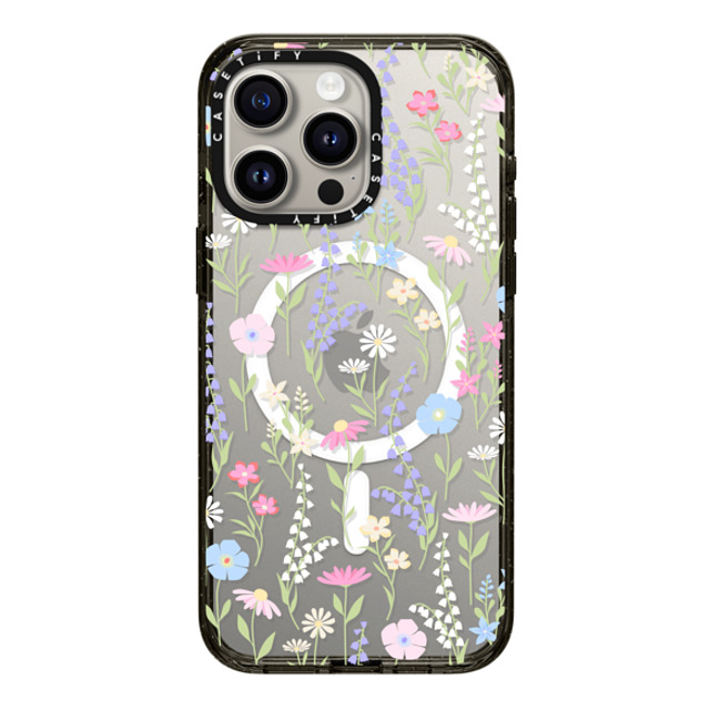 Marta Olga Klara x CASETiFY iPhone 15 Pro Max ケース ブラック インパクトケース MagSafe対応 pink pastel cute floral