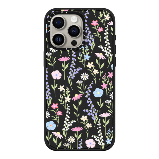 Marta Olga Klara x CASETiFY iPhone 15 Pro Max ケース マットブラック インパクトケース MagSafe対応 pink pastel cute floral