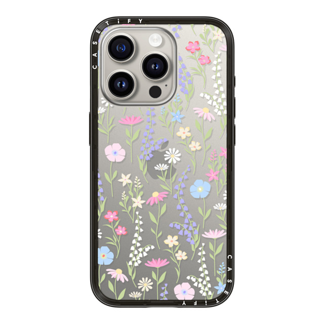 Marta Olga Klara x CASETiFY iPhone 15 Pro ケース ブラック インパクトライトケース pink pastel cute floral