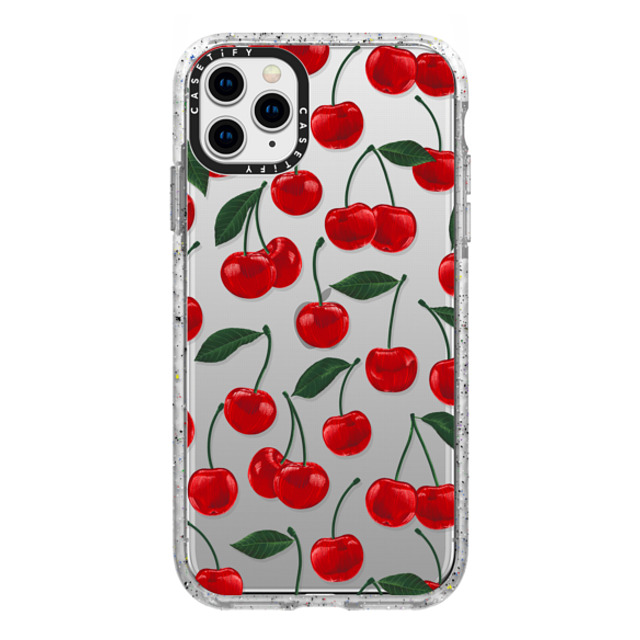 Marta Olga Klara x CASETiFY iPhone 11 Pro Max ケース フロスト インパクトケース vibrant red cherry pattern