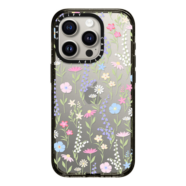 Marta Olga Klara x CASETiFY iPhone 15 Pro ケース ブラック インパクトケース pink pastel cute floral