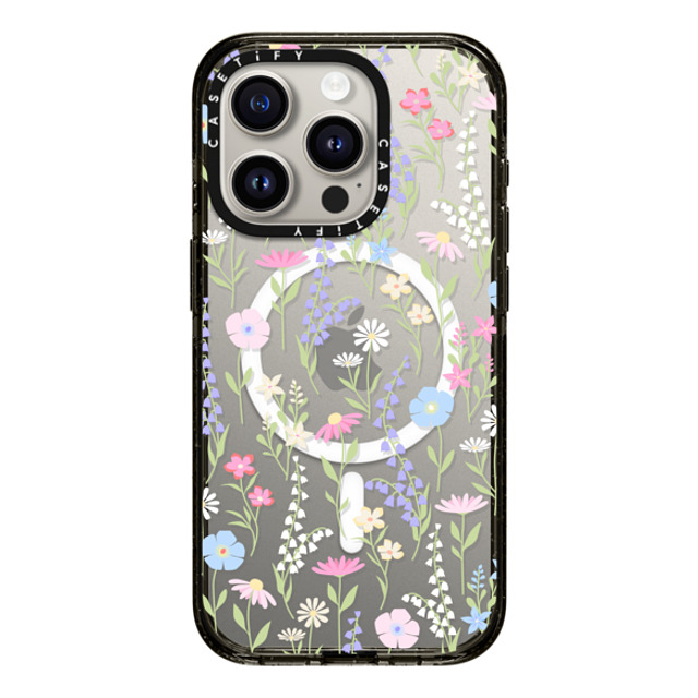 Marta Olga Klara x CASETiFY iPhone 15 Pro ケース ブラック インパクトケース MagSafe対応 pink pastel cute floral