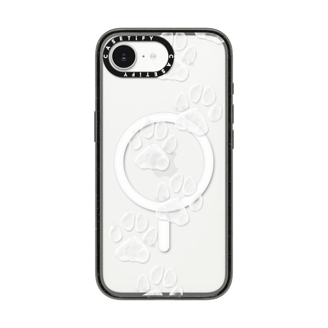 Marta Olga Klara x CASETiFY iPhone 16e ケース Cartoon,Pattern ブラック インパクトケース MagSafe対応 small cute white paw prints for dogs and cats lovers Back to School Marta Olga Klara x CASETiFY iPhone 16e ケース Cartoon,Pattern ブラック インパクトケース MagSafe対応 small cute white paw prints for dogs and cats lovers Back to School