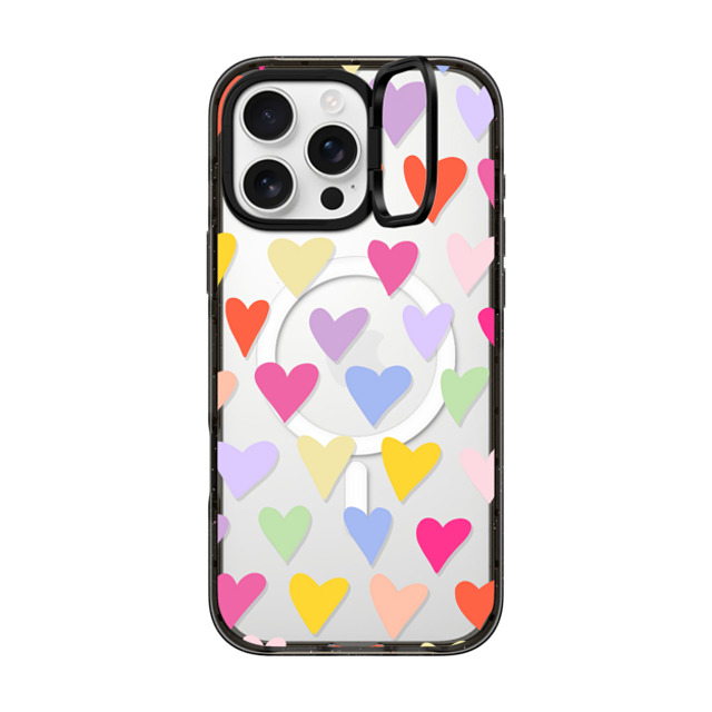 Marta Olga Klara x CASETiFY iPhone 16 Pro Max Case Love,Geometric Black インパクトリングスタンドケース MagSafe対応 rainbow hearts pattern Father's Day Marta Olga Klara x CASETiFY iPhone 16 Pro Max Case Love,Geometric Black インパクトリングスタンドケース MagSafe対応 rainbow hearts pattern Father's Day