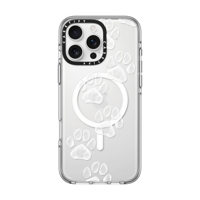 Marta Olga Klara x CASETiFY iPhone 16 Pro Max ケース Cartoon,Pattern クリア クリア ケース MagSafe対応 small cute white paw prints for dogs and cats lovers Father's Day Marta Olga Klara x CASETiFY iPhone 16 Pro Max ケース Cartoon,Pattern クリア クリア ケース MagSafe対応 small cute white paw prints for dogs and cats lovers Father's Day