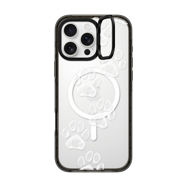 Marta Olga Klara x CASETiFY iPhone 16 Pro Max ケース Cartoon,Pattern ブラック インパクトリングスタンドケース MagSafe対応 small cute white paw prints for dogs and cats lovers Father's Day Marta Olga Klara x CASETiFY iPhone 16 Pro Max ケース Cartoon,Pattern ブラック インパクトリングスタンドケース MagSafe対応 small cute white paw prints for dogs and cats lovers Father's Day