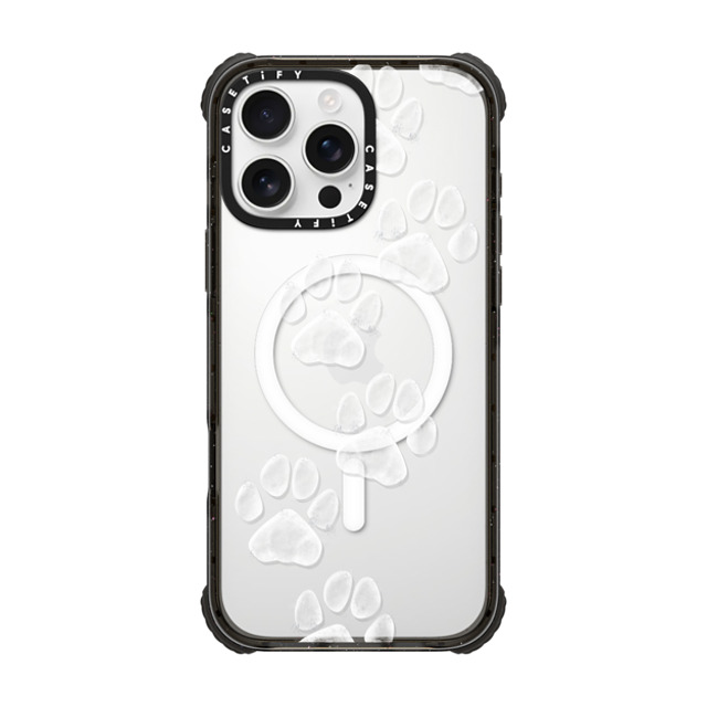 Marta Olga Klara x CASETiFY iPhone 16 Pro Max ケース Cartoon,Pattern ブラック ウルトラ インパクトケース MagSafe 対応 small cute white paw prints for dogs and cats lovers Father's Day Marta Olga Klara x CASETiFY iPhone 16 Pro Max ケース Cartoon,Pattern ブラック ウルトラ インパクトケース MagSafe 対応 small cute white paw prints for dogs and cats lovers Father's Day