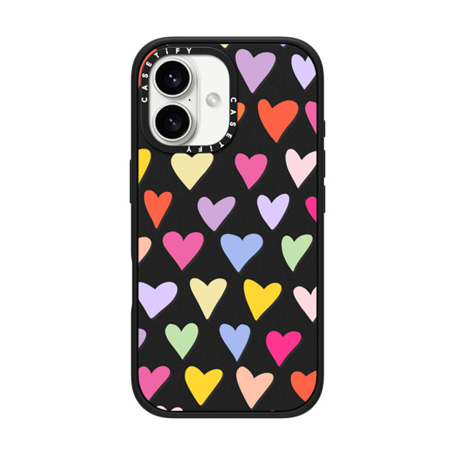 Marta Olga Klara x CASETiFY iPhone 16 ケース Love,Geometric マットブラック インパクトケース MagSafe対応 rainbow hearts pattern Father's Day Marta Olga Klara x CASETiFY iPhone 16 ケース Love,Geometric マットブラック インパクトケース MagSafe対応 rainbow hearts pattern Father's Day