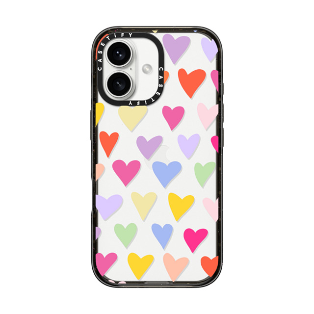 Marta Olga Klara x CASETiFY iPhone 16 Case Love,Geometric Black Impact Case rainbow hearts pattern Father's Day Marta Olga Klara x CASETiFY iPhone 16 Case Love,Geometric Black Impact Case rainbow hearts pattern Father's Day
