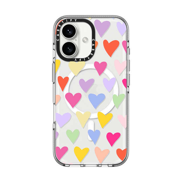 Marta Olga Klara x CASETiFY iPhone 16 ケース Love,Geometric クリア クリア ケース MagSafe対応 rainbow hearts pattern Father's Day Marta Olga Klara x CASETiFY iPhone 16 ケース Love,Geometric クリア クリア ケース MagSafe対応 rainbow hearts pattern Father's Day