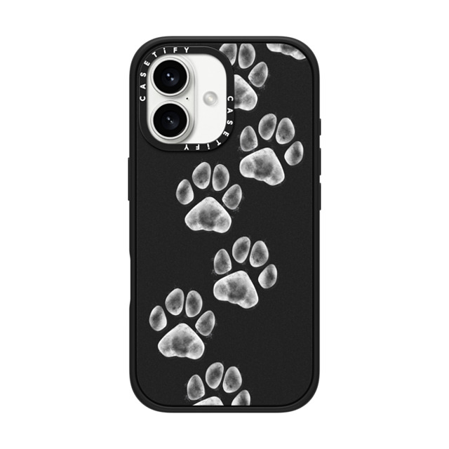 Marta Olga Klara x CASETiFY iPhone 16 Case Matte Black Impact Case MagSafe Compatible small cute white paw prints for dogs and cats lovers Marta Olga Klara x CASETiFY iPhone 16 Case Matte Black Impact Case MagSafe Compatible small cute white paw prints for dogs and cats lovers