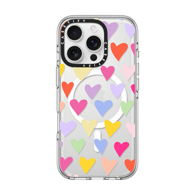 Marta Olga Klara x CASETiFY iPhone 16 Pro Case Love,Geometric Clear Clear Case MagSafe Compatible rainbow hearts pattern Father's Day Marta Olga Klara x CASETiFY iPhone 16 Pro Case Love,Geometric Clear Clear Case MagSafe Compatible rainbow hearts pattern Father's Day