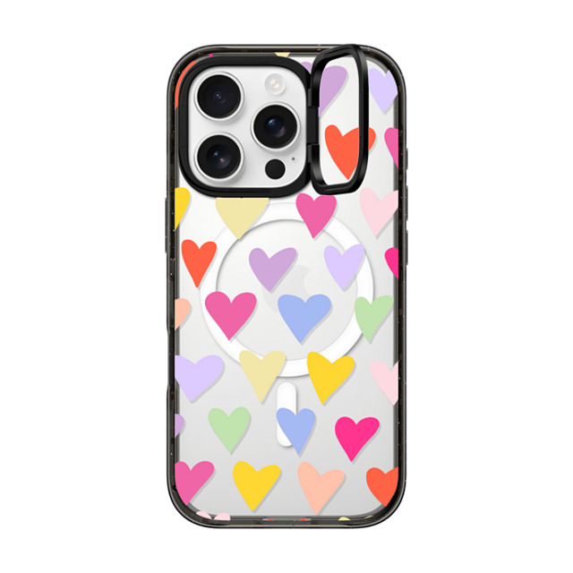 Marta Olga Klara x CASETiFY iPhone 16 Pro ケース Love,Geometric ブラック インパクトリングスタンドケース MagSafe対応 rainbow hearts pattern Father's Day Marta Olga Klara x CASETiFY iPhone 16 Pro ケース Love,Geometric ブラック インパクトリングスタンドケース MagSafe対応 rainbow hearts pattern Father's Day