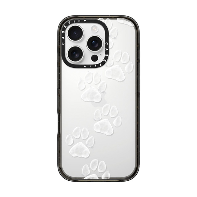 Marta Olga Klara x CASETiFY iPhone 16 Pro ケース Cartoon,Pattern ブラック インパクトケース small cute white paw prints for dogs and cats lovers Father's Day Marta Olga Klara x CASETiFY iPhone 16 Pro ケース Cartoon,Pattern ブラック インパクトケース small cute white paw prints for dogs and cats lovers Father's Day