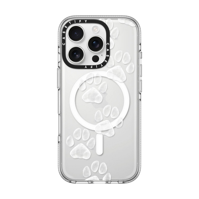Marta Olga Klara x CASETiFY iPhone 16 Pro Case Cartoon,Pattern Clear Clear Case MagSafe Compatible small cute white paw prints for dogs and cats lovers Father's Day Marta Olga Klara x CASETiFY iPhone 16 Pro Case Cartoon,Pattern Clear Clear Case MagSafe Compatible small cute white paw prints for dogs and cats lovers Father's Day