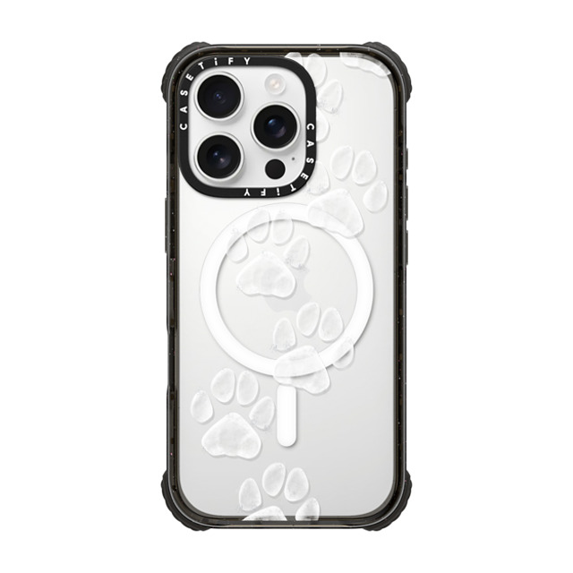 Marta Olga Klara x CASETiFY iPhone 16 Pro ケース Cartoon,Pattern ブラック ウルトラ インパクトケース MagSafe 対応 small cute white paw prints for dogs and cats lovers Father's Day Marta Olga Klara x CASETiFY iPhone 16 Pro ケース Cartoon,Pattern ブラック ウルトラ インパクトケース MagSafe 対応 small cute white paw prints for dogs and cats lovers Father's Day