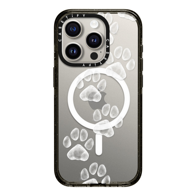 Marta Olga Klara x CASETiFY iPhone 15 Pro Case Cartoon,Pattern Black Impact Case MagSafe Compatible small cute white paw prints for dogs and cats lovers Mother's Day Marta Olga Klara x CASETiFY iPhone 15 Pro Case Cartoon,Pattern Black Impact Case MagSafe Compatible small cute white paw prints for dogs and cats lovers Mother's Day