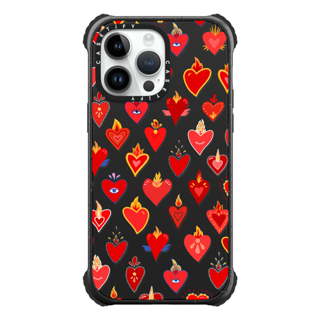 Marta Olga Klara x CASETiFY iPhone 14 Pro Max ケース Love,Geometric マットブラック ウルトラ インパクトケース MagSafe 対応 flaming heart love pattern Father's Day Marta Olga Klara x CASETiFY iPhone 14 Pro Max ケース Love,Geometric マットブラック ウルトラ インパクトケース MagSafe 対応 flaming heart love pattern Father's Day