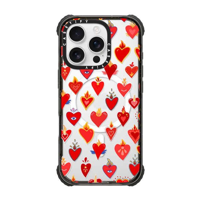Marta Olga Klara x CASETiFY iPhone 16 Pro Case Love,Geometric Black ウルトラ インパクトケース MagSafe 対応 flaming heart love pattern Mother's Day Marta Olga Klara x CASETiFY iPhone 16 Pro Case Love,Geometric Black ウルトラ インパクトケース MagSafe 対応 flaming heart love pattern Mother's Day