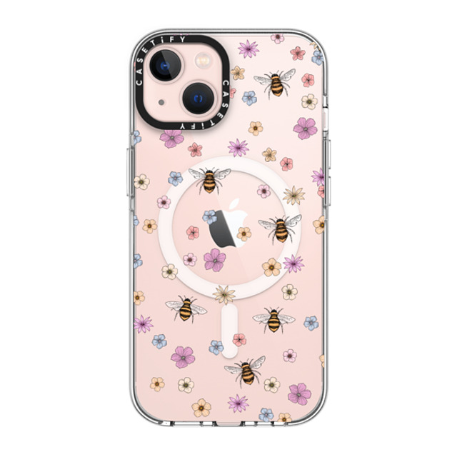 Marta Olga Klara x CASETiFY iPhone 13 ケース クリア クリア ケース MagSafe対応 petit floral with bees