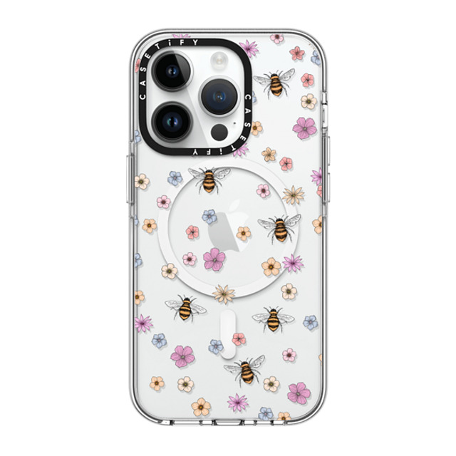 Marta Olga Klara x CASETiFY iPhone 14 Pro ケース クリア クリア ケース MagSafe対応 petit floral with bees