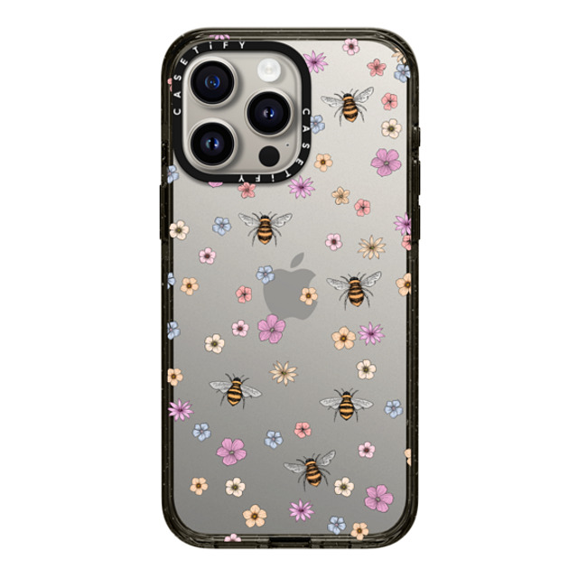 Marta Olga Klara x CASETiFY iPhone 15 Pro Max ケース ブラック インパクトケース petit floral with bees