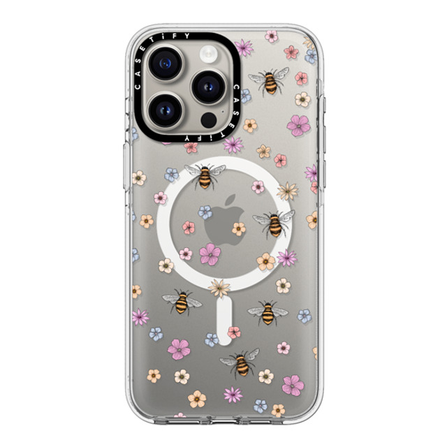 Marta Olga Klara x CASETiFY iPhone 15 Pro Max ケース クリア クリア ケース MagSafe対応 petit floral with bees