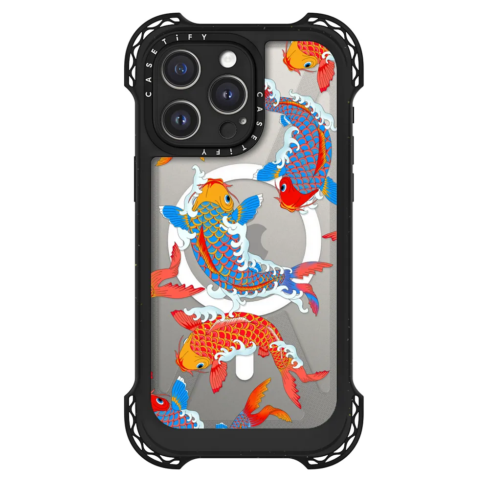 3D Relief Chinese Koi Fish Phone Case Style Cover for iPhone 13 Pro Max 12  14 15