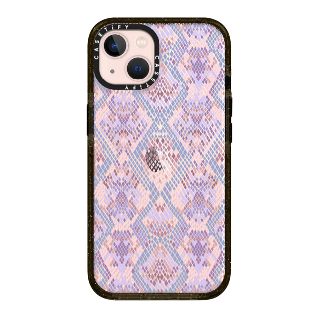 Marta Olga Klara x CASETiFY iPhone 13 ケース ブラック インパクトケース Pink Snake skin