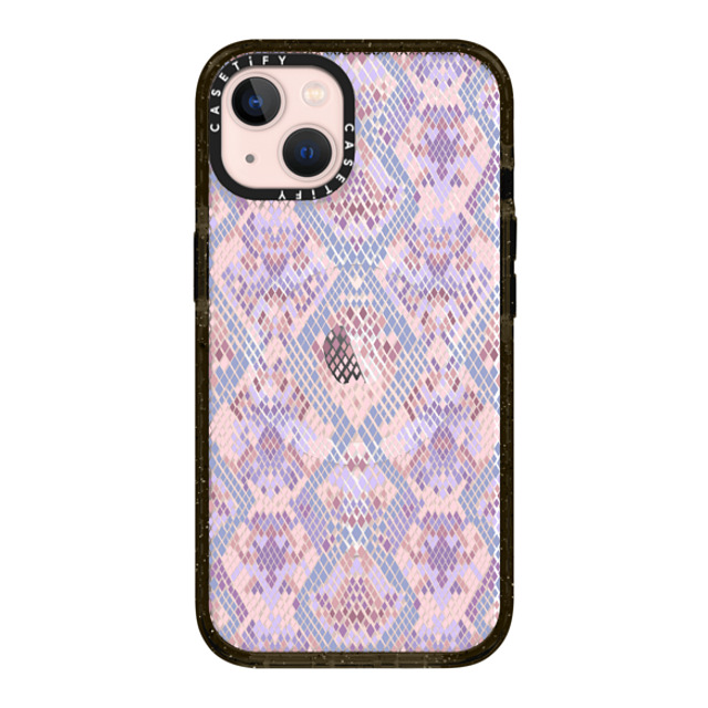 Marta Olga Klara x CASETiFY iPhone 13 ケース ブラック インパクトケース MagSafe対応 Pink Snake skin