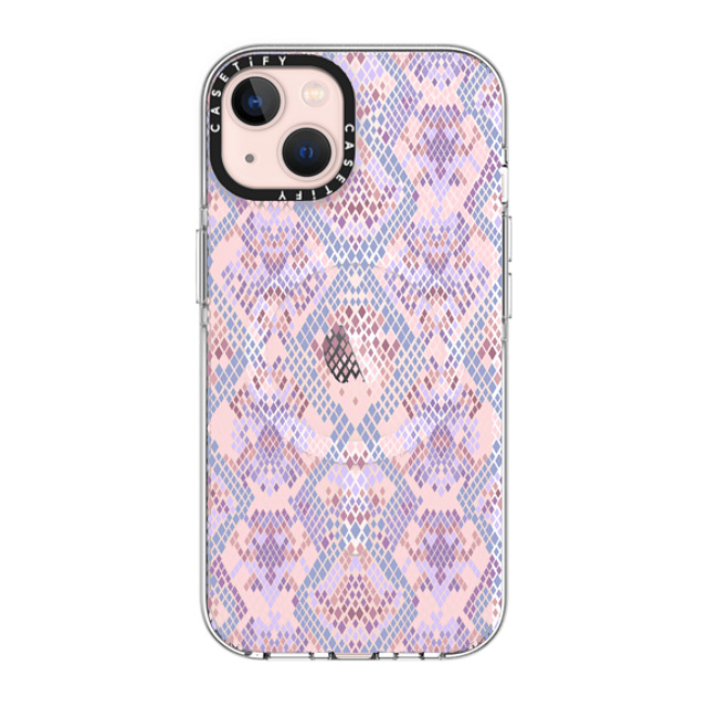 Marta Olga Klara x CASETiFY iPhone 13 ケース クリア クリア ケース MagSafe対応 Pink Snake skin