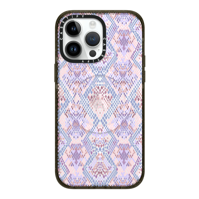 Marta Olga Klara x CASETiFY iPhone 14 Pro Max ケース ブラック インパクトケース MagSafe対応 Pink Snake skin