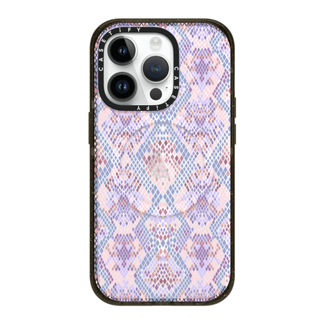 Marta Olga Klara x CASETiFY iPhone 14 Pro ケース ブラック インパクトケース MagSafe対応 Pink Snake skin