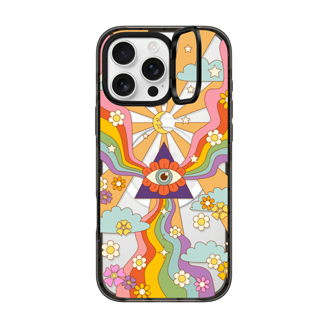 Marta Olga Klara x CASETiFY iPhone 16 Pro Max Case Geometric,Abstract Black インパクトリングスタンドケース MagSafe対応 retro hippie boho rainbow Mother's Day Marta Olga Klara x CASETiFY iPhone 16 Pro Max Case Geometric,Abstract Black インパクトリングスタンドケース MagSafe対応 retro hippie boho rainbow Mother's Day